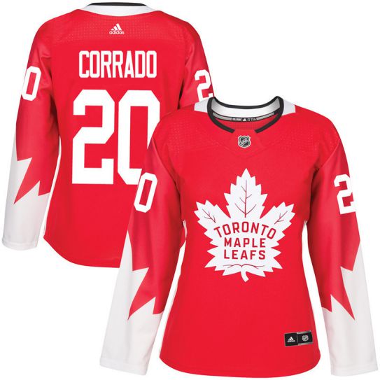 2017 NHL Toronto Maple Leafs women #20 Frank Corrado red jersey->women nhl jersey->Women Jersey